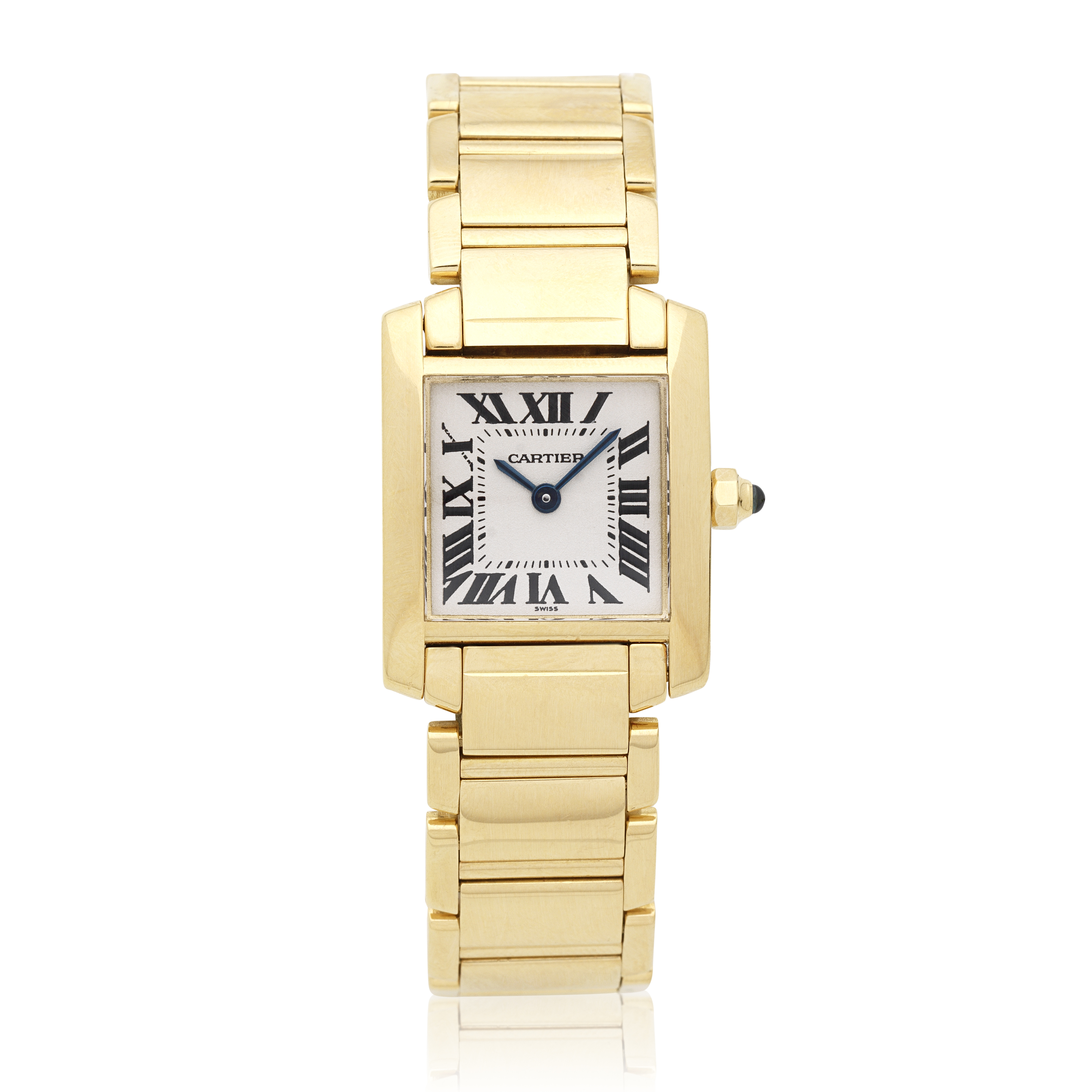 Cartier. A lady's 18K gold quartz bracelet watch Tank Fran&#231;aise, Ref: 1820, Circa 2000