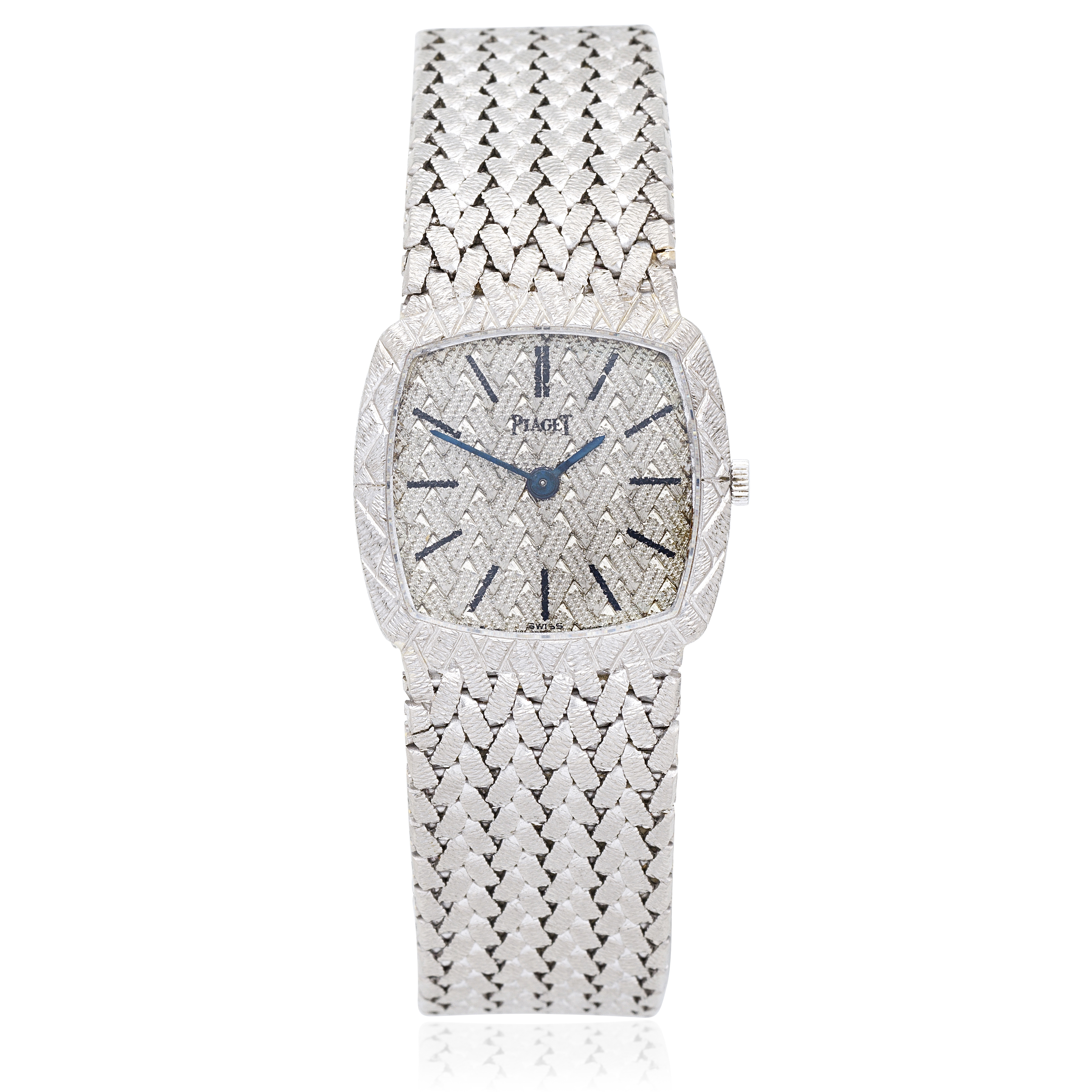 Piaget. A lady's 18K white gold manual wind bracelet watch Ref: 9231 P5, Birmingham Import Mark ...