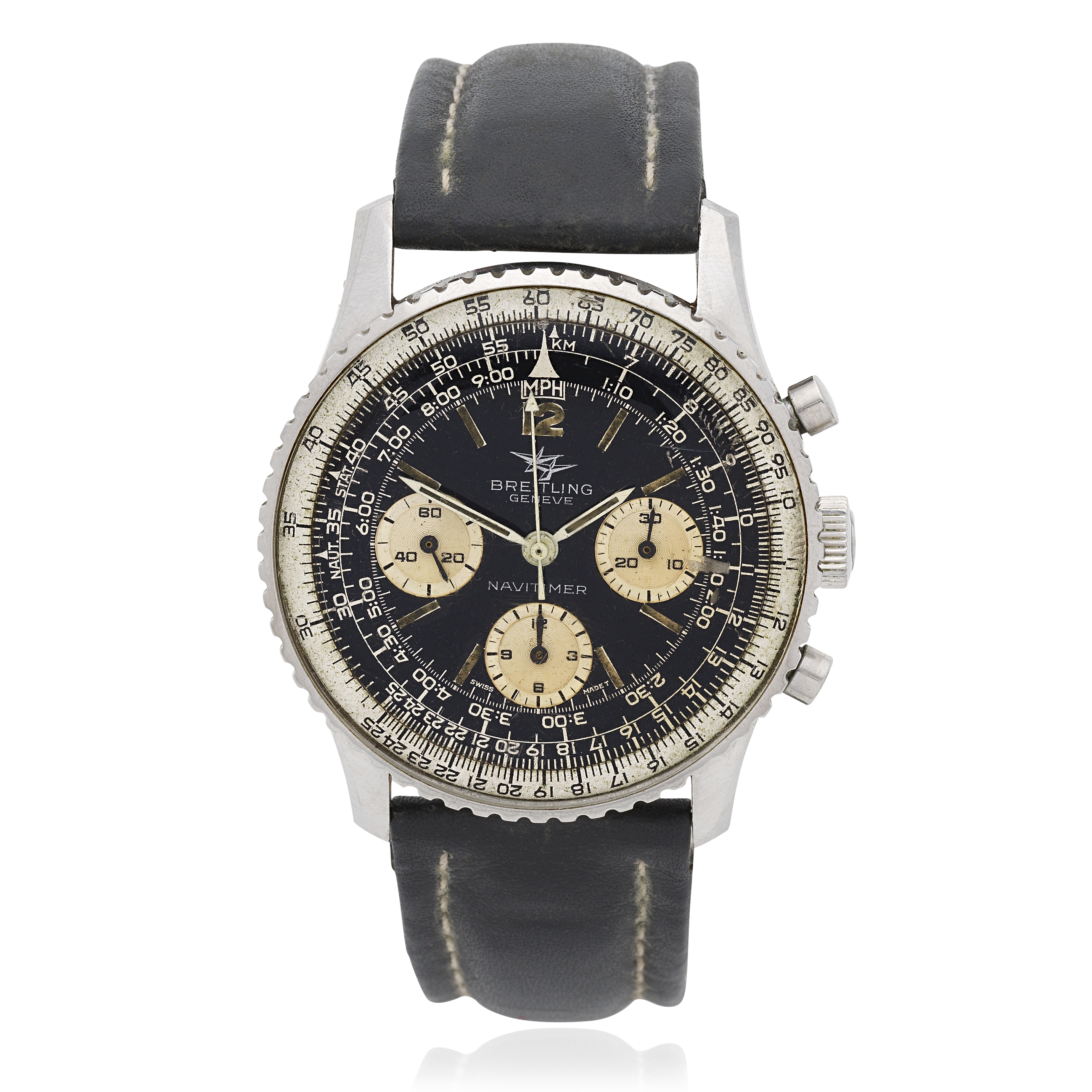 Breitling. A stainless steel manual wind chronograph wristwatch Navitimer, Ref: 806, Circa 1965