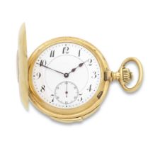 Le Roy & Sons, 211 Regent Street London. An 18K gold keyless wind full hunter minute repeating p...