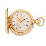 Couvoisier Freres, Chaux de Fonds. An 18K gold keyless wind full hunter quarter repeating pocket...