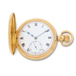 Rolex. An 18K gold keyless wind half hunter pocket watch formally owned by Robert Bush Circa 19...