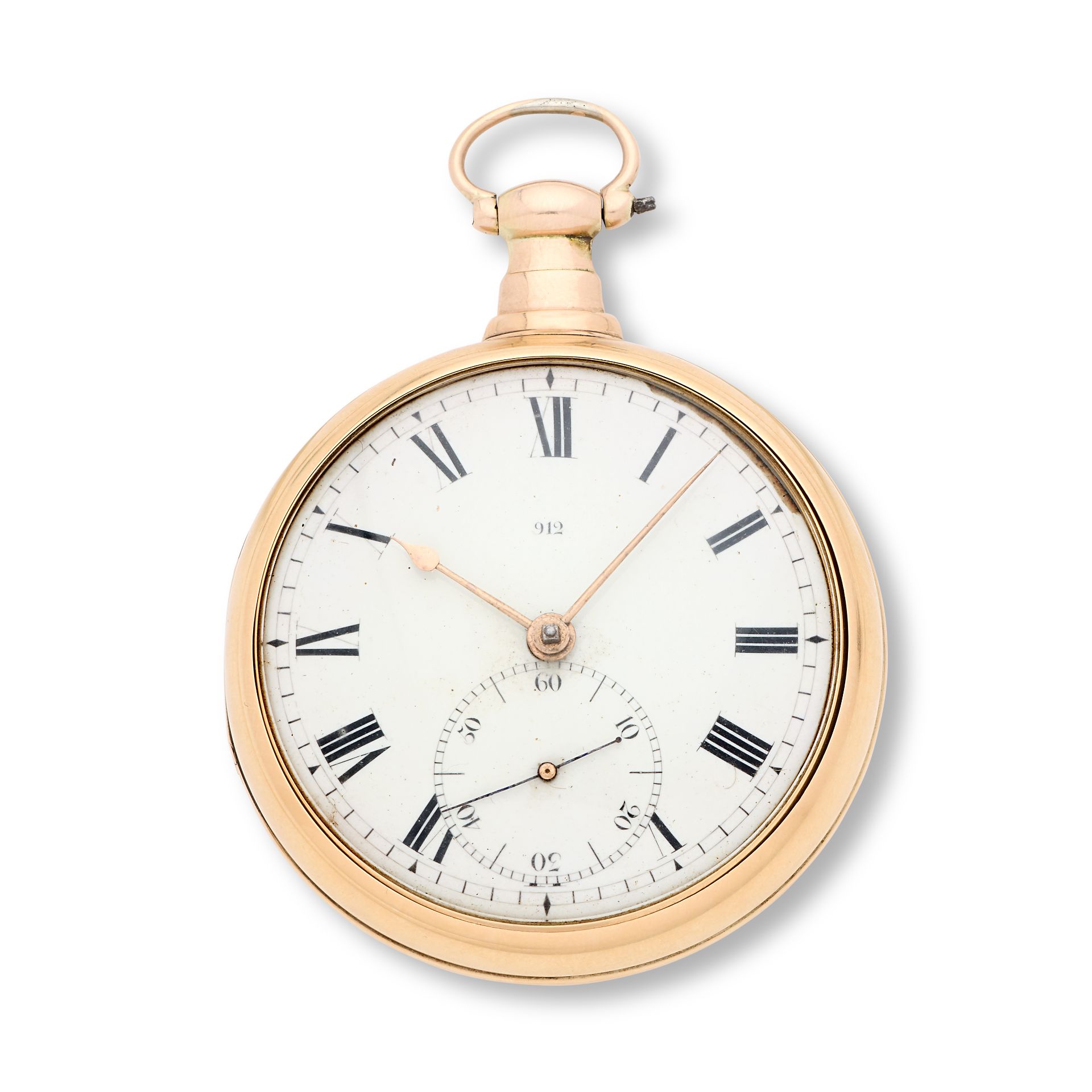 F.B Adams, St Johns Square, London. An 18K gold key wind pair case pocket watch with duplex esca...