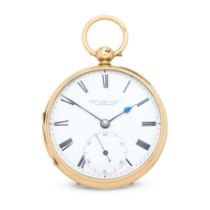 Joseph Penlington, 14 Oxton Road, Birkenhead. An 18K gold key wind open face pocket watch Cheste...