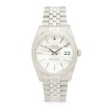 Rolex. A recently serviced stainless steel and white gold automatic calendar bracelet watch Dat...
