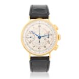 Omega. A recently serviced 18K gold manual wind chronograph wristwatch Ref: OT 2393, Produced 10...