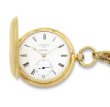 James McCabe, Royal Exchange, London. An 18K gold key wind full hunter pocket watch with 18K gol...