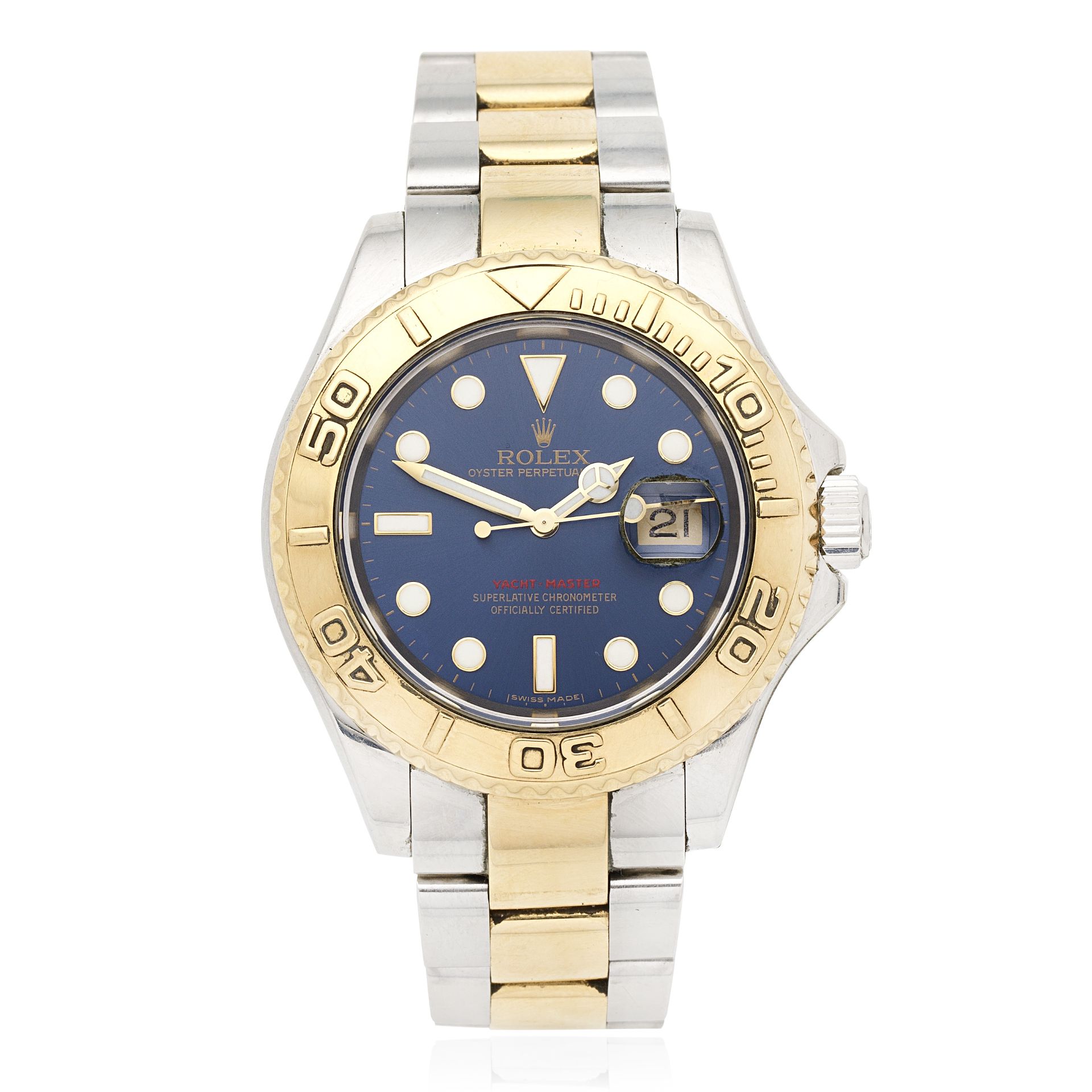 Rolex. A stainless steel and gold automatic calendar bracelet watch Yacht-Master, Ref: 16623, C...
