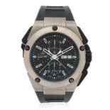 IWC. A titanium automatic calendar split second chronograph wristwatch Ingenieur Double Chronog...