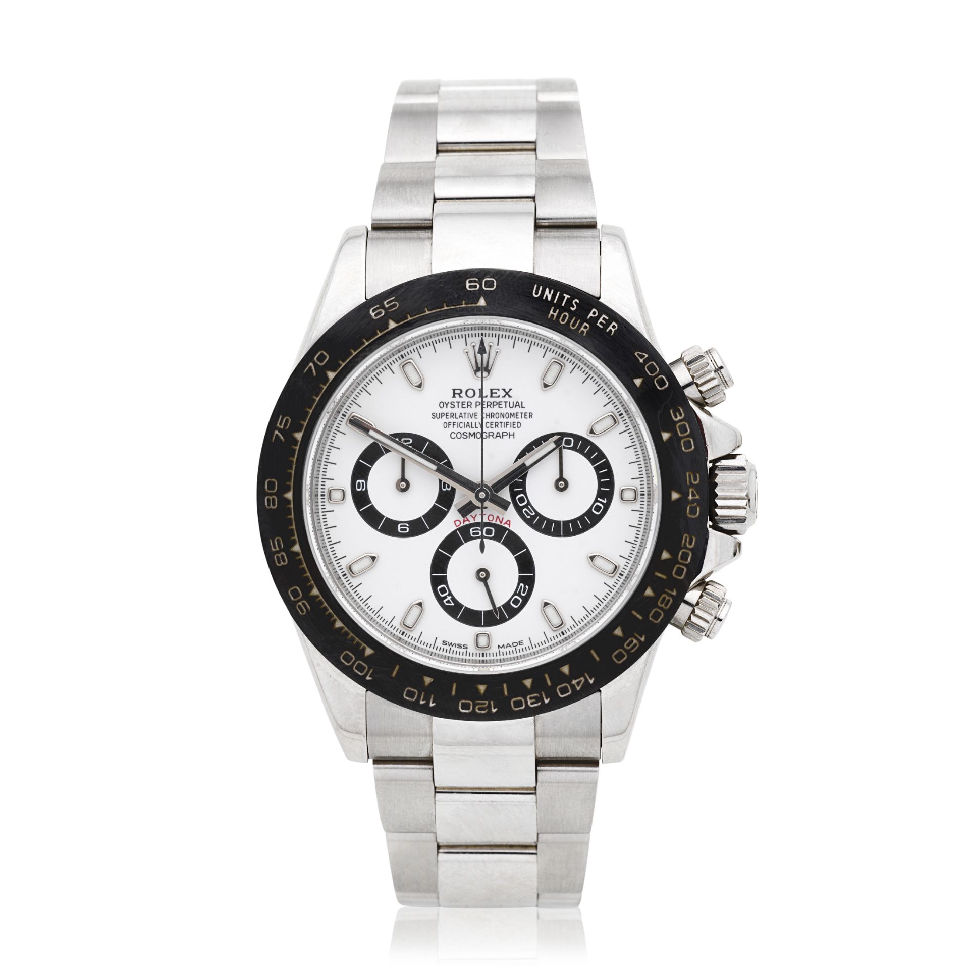 Rolex. A stainless steel automatic chronograph bracelet watch Cosmograph Daytona, Ref: 116500LN...