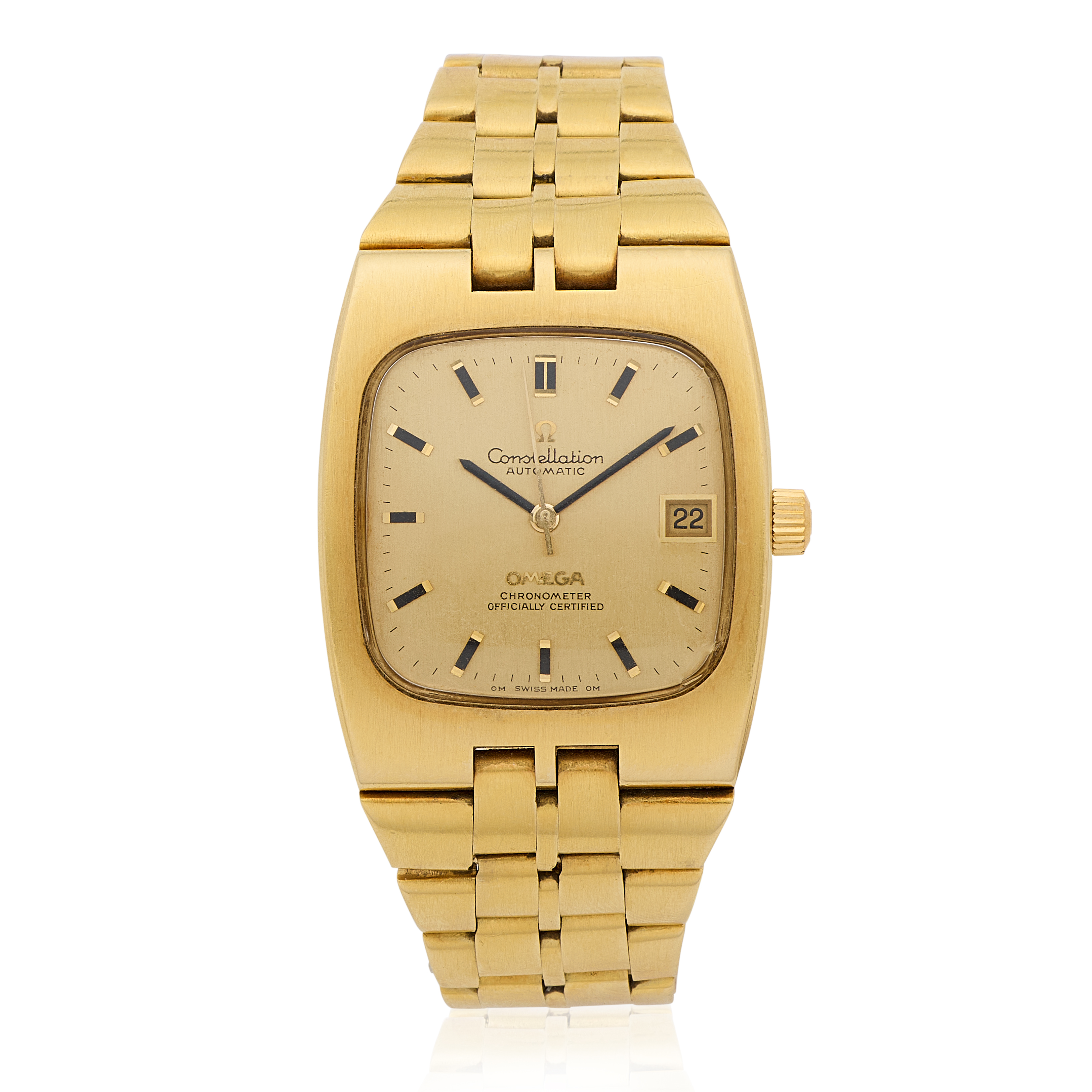 Omega. An 18K gold automatic calendar bracelet watch Constellation, Circa 1970