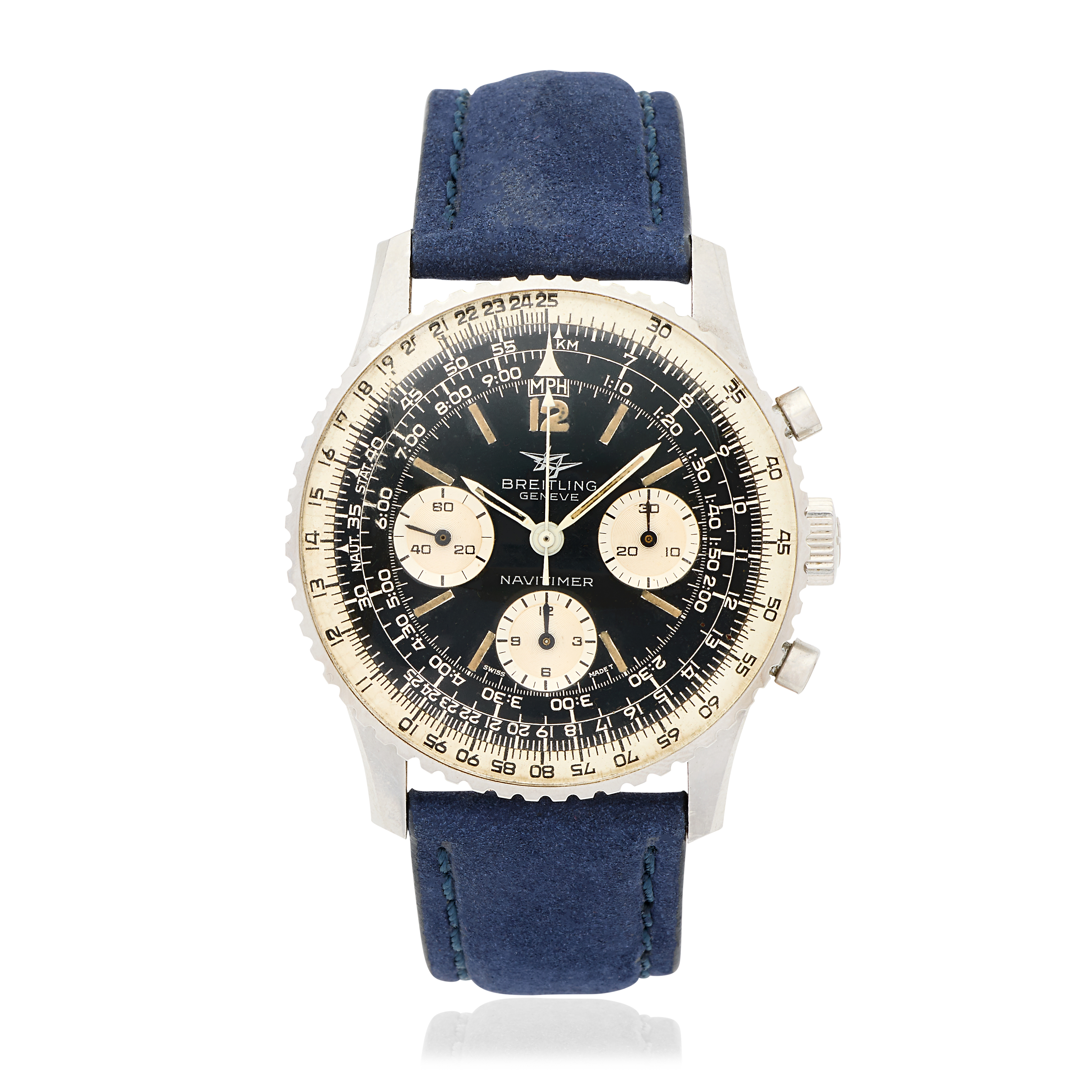 Breitling. A stainless steel manual wind chronograph wristwatch Navitimer, Ref: 809, Circa 1966