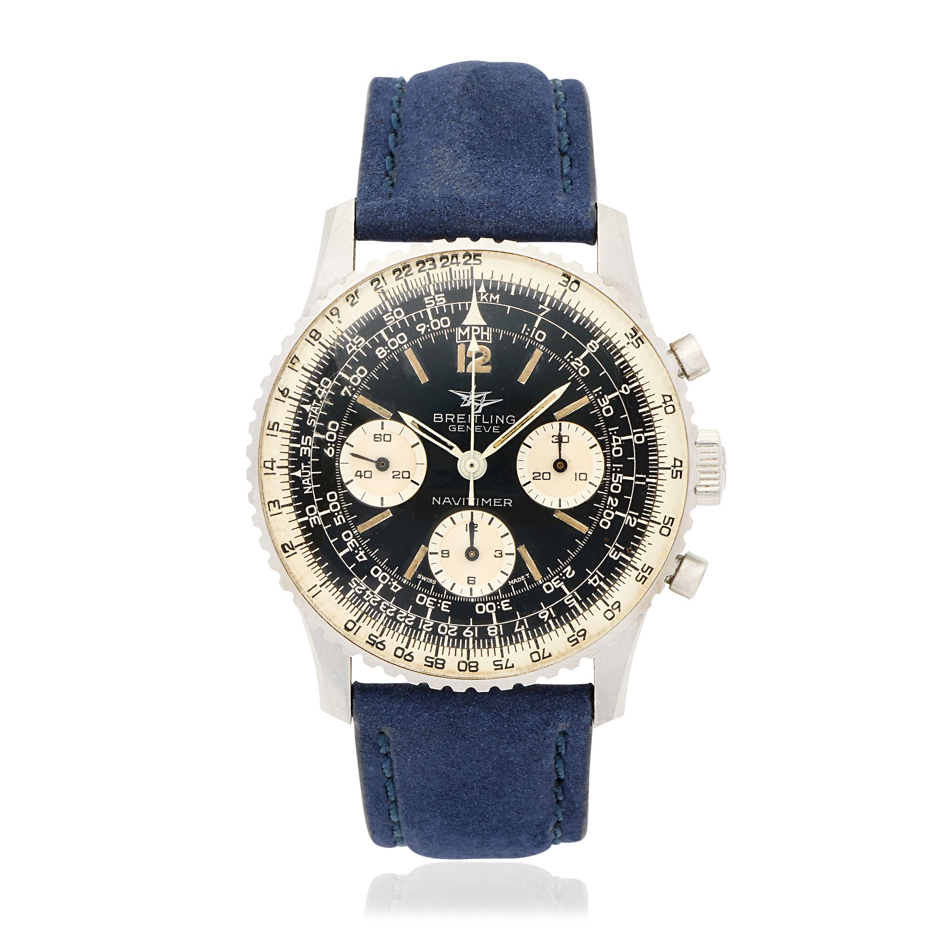 Breitling. A stainless steel manual wind chronograph wristwatch Navitimer, Ref: 809, Circa 1966