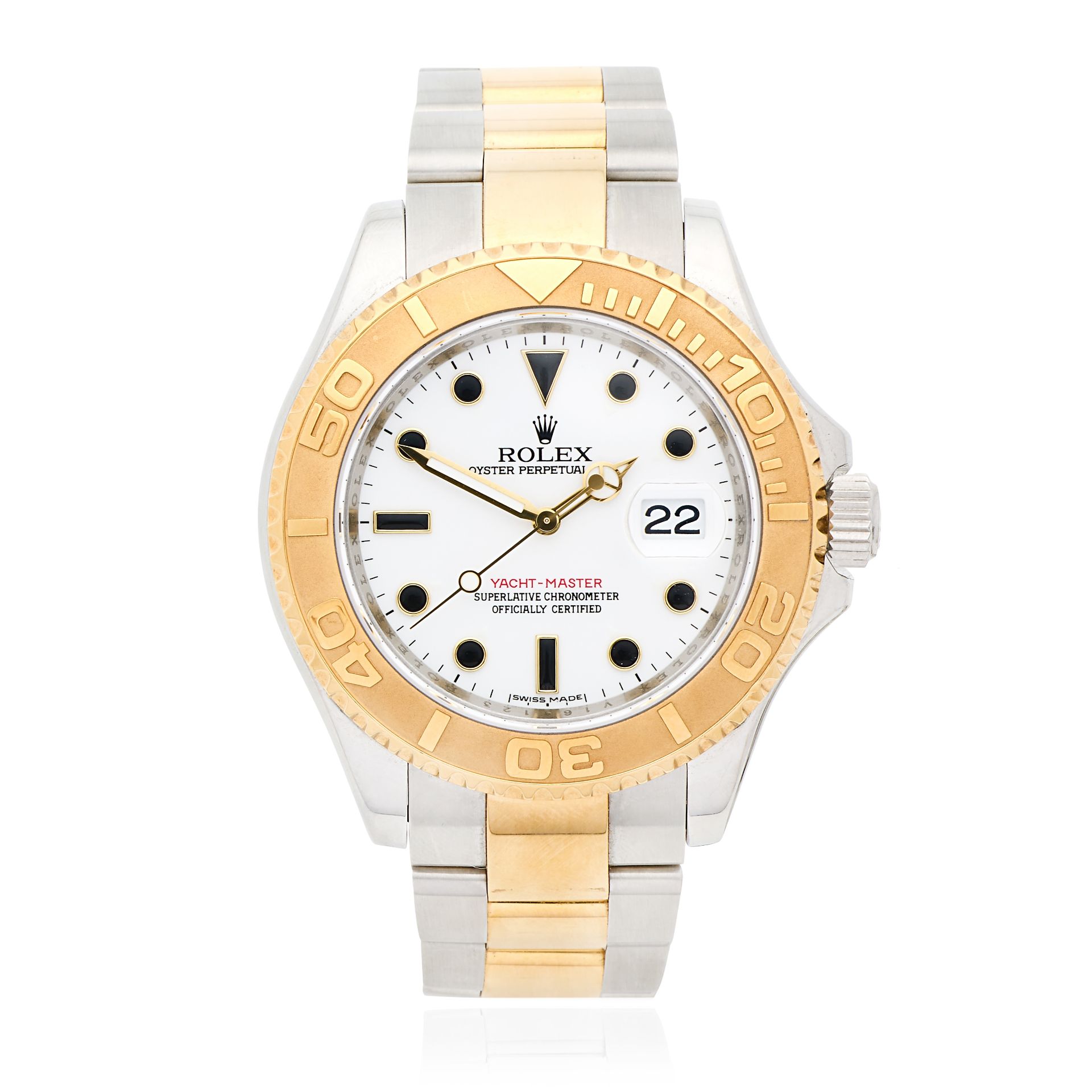 Rolex. A stainless steel and gold automatic calendar bracelet watch Yacht-Master, Ref: 16623, P...