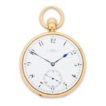 Dent, 33 Cockspur Street, London. A fine 18K gold keyless wind open face pocket watch London Hal...