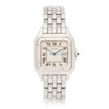Cartier. A stainless steel quartz calendar bracelet watch Panth&#232;re, Ref: 1300 0, Circa 2000