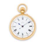 Dent, 61 Strand & 4 Royal Exchange, London. An 18K gold keyless wind open face pocket watch Lond...