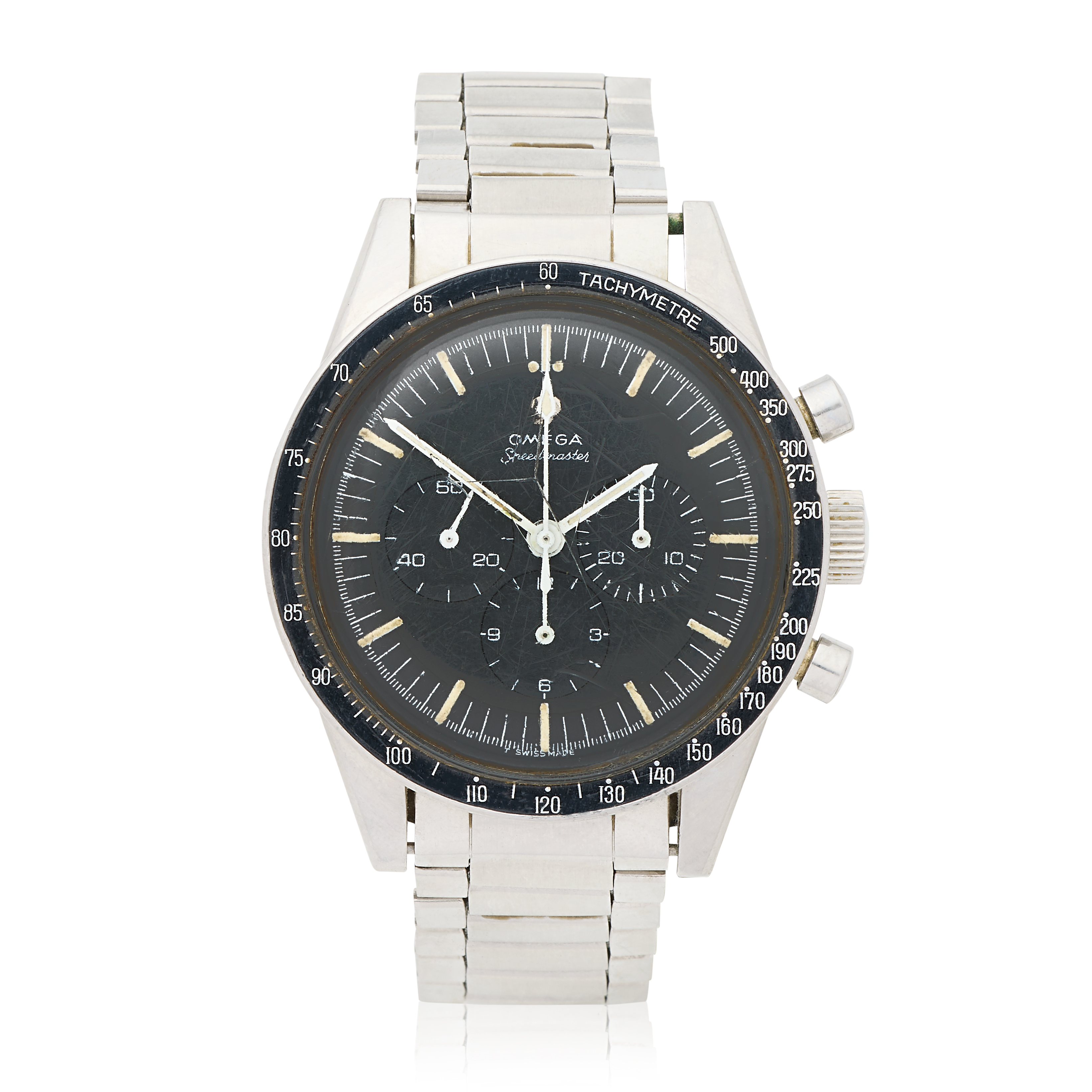 Omega. A stainless steel manual wind chronograph bracelet watch Speedmaster 'Ed White', Ref: ST...
