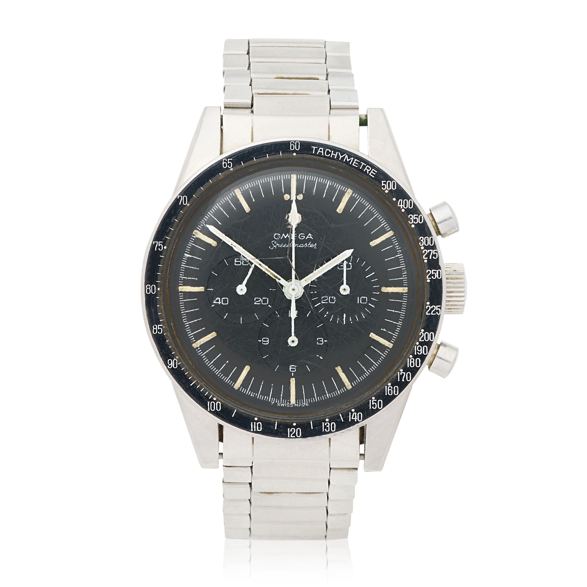 Omega. A stainless steel manual wind chronograph bracelet watch Speedmaster 'Ed White', Ref: ST...