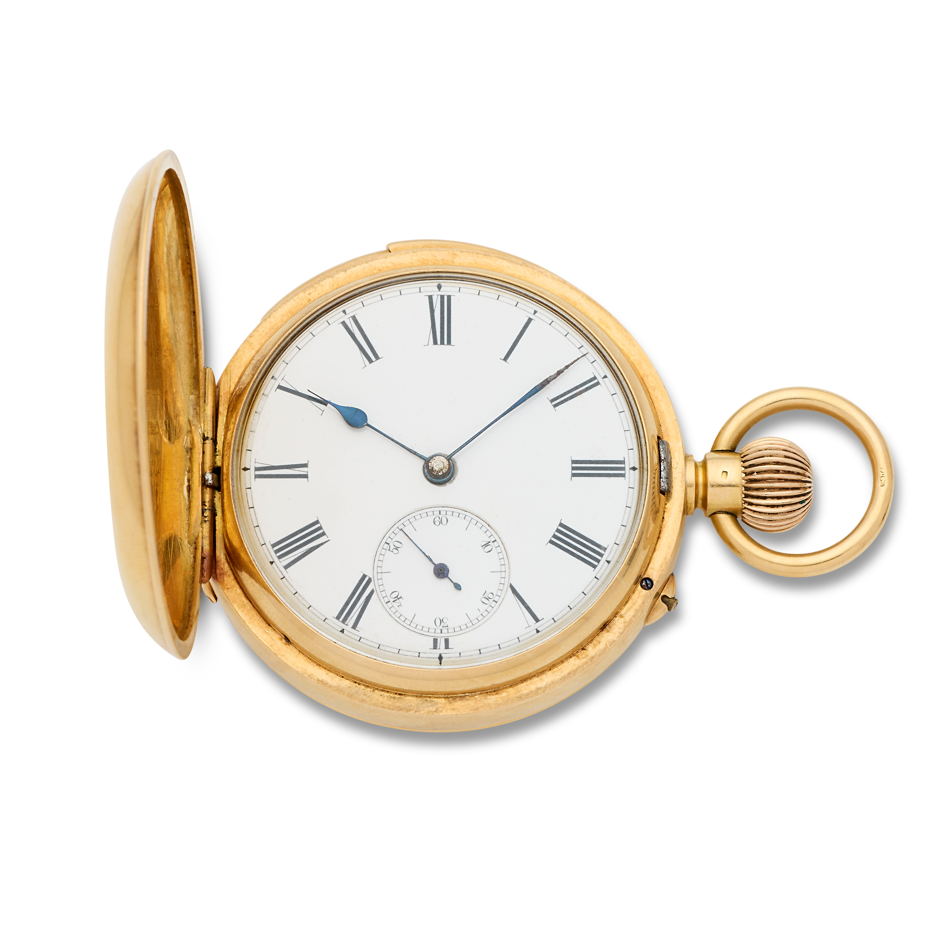 An 18K gold keyless wind full hunter minute repeating pocket watch Circa 1890