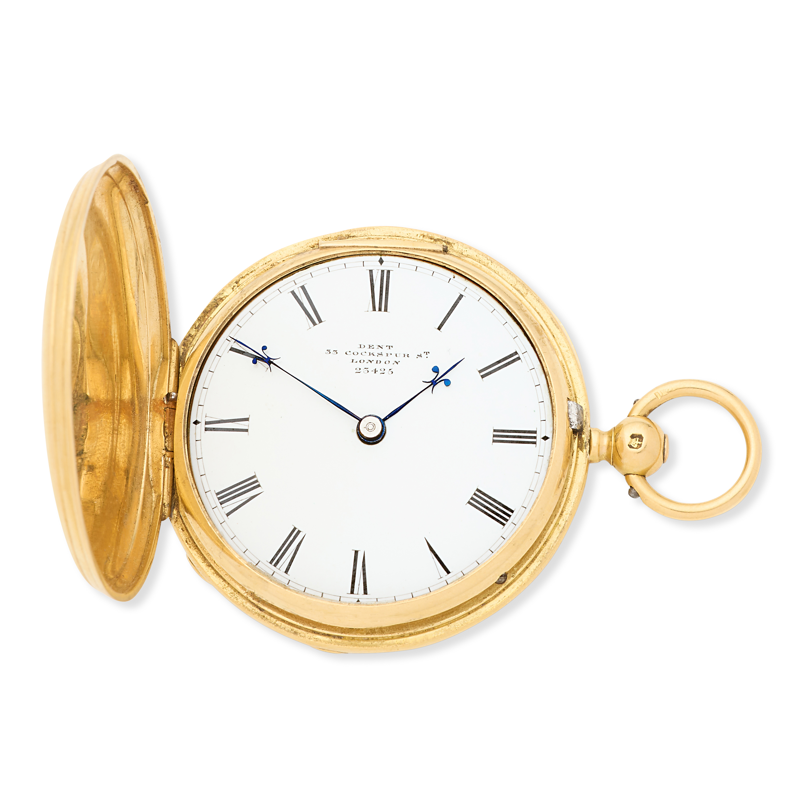 Dent, 33 Cockspur Street, London. An 18K gold keyless wind full hunter pocket watch Circa 1890 (...