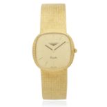 Longines. An 18K gold quartz bracelet watch Ref: 761, Circa 1980