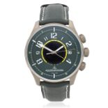 Jaeger-LeCoultre. A Limited Edition titanium automatic calendar wristwatch with alarm Aston Ma...