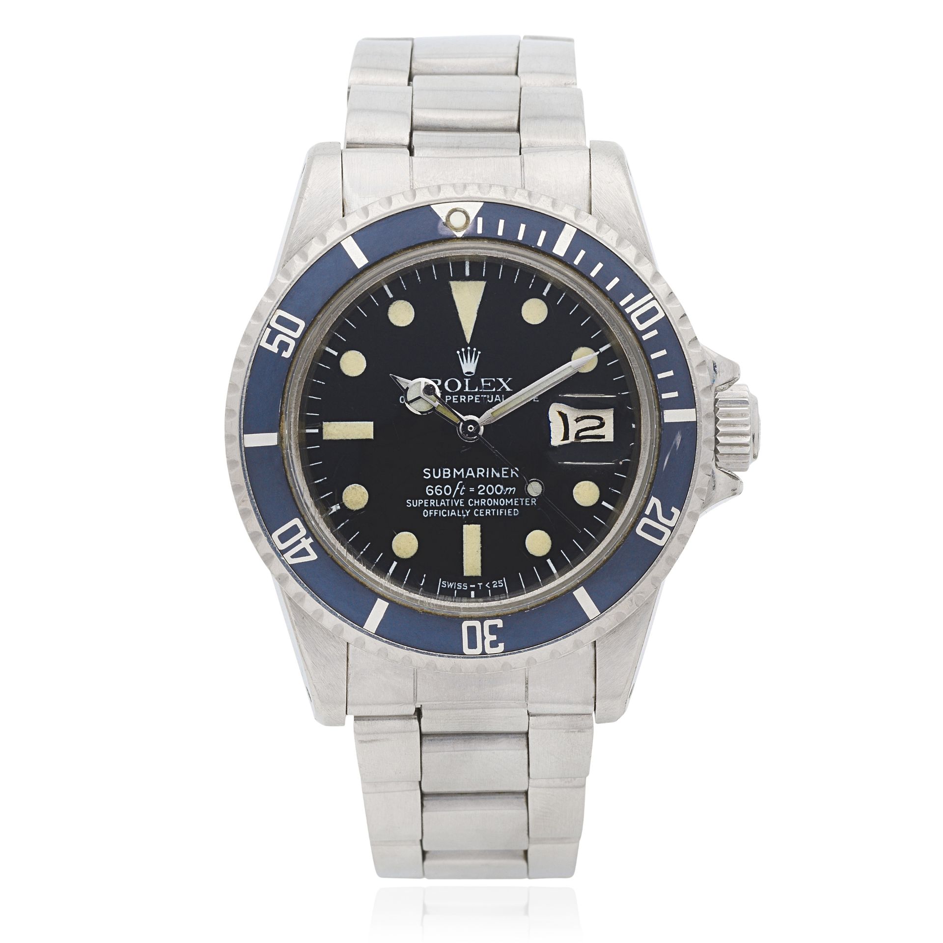 Rolex. A stainless steel automatic calendar bracelet watch Submariner, Ref: 1680, Circa 1979