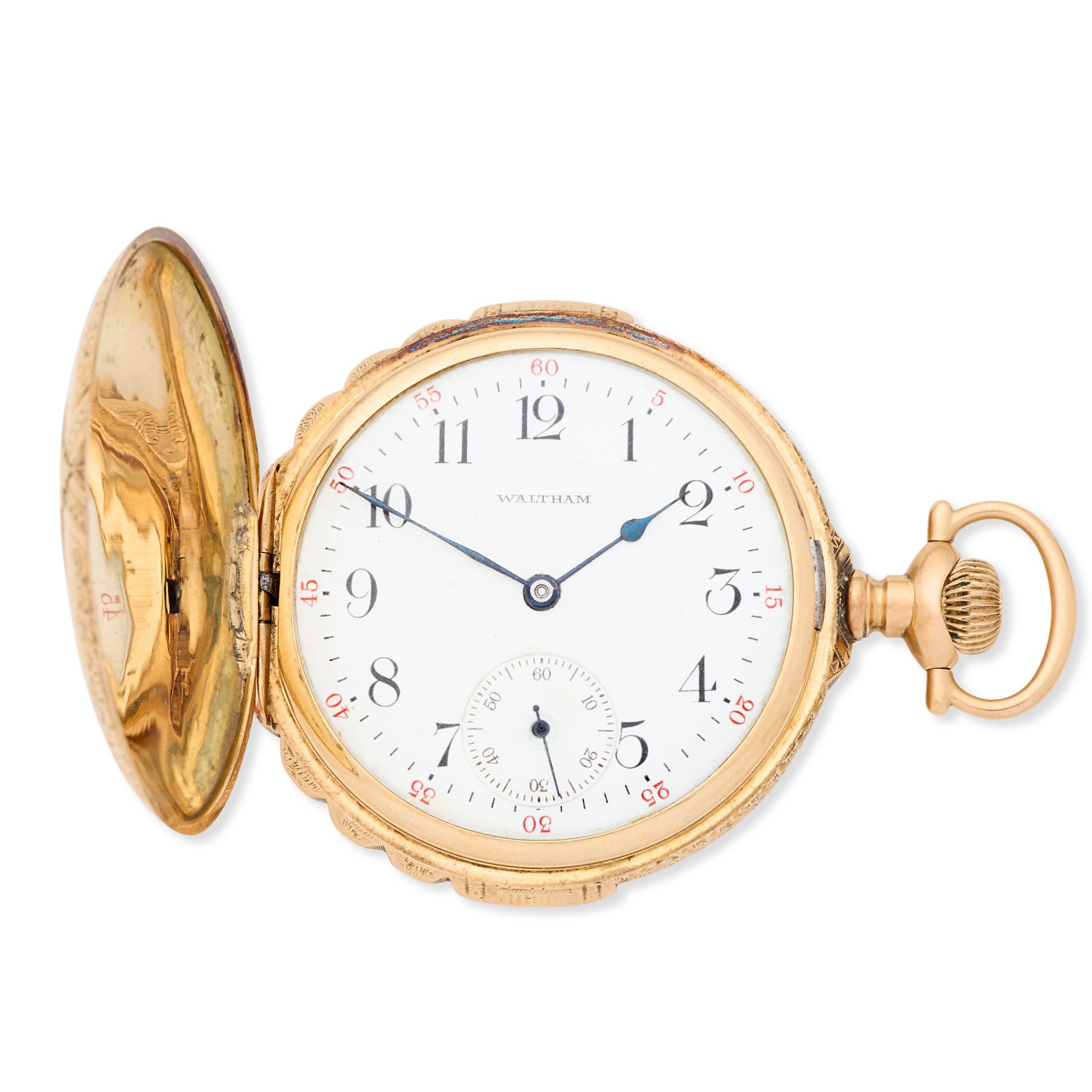 Waltham. A 14K gold keyless wind full hunter pocket watch Circa 1903