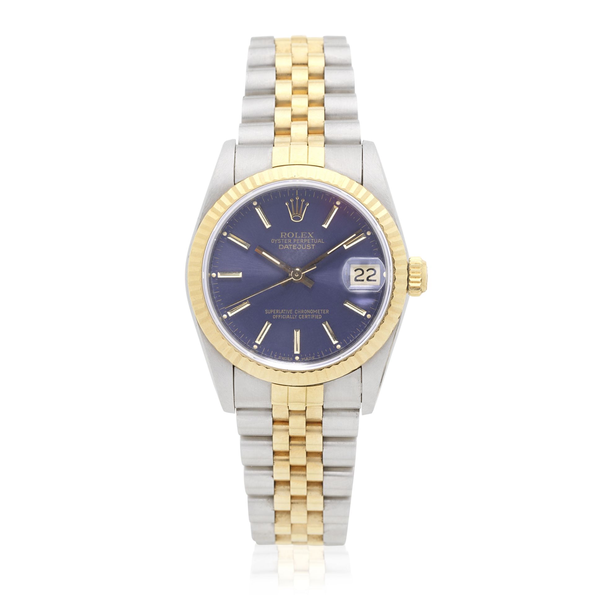 Rolex. A stainless steel and gold automatic calendar bracelet watch Datejust, Ref: 68273, Purch...
