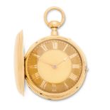 Barrauds, Cornhill, London. An 18K gold key wind full hunter dumb quarter repeating pocket watch...