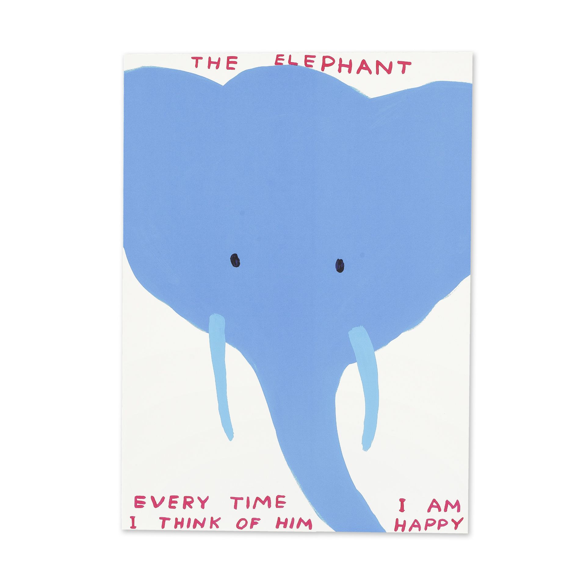 DAVID SHRIGLEY (NE EN 1966) The elephant, 2022 S&#233;rigraphie en couleurs sur v&#233;linMonog...