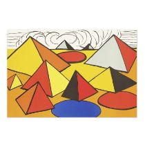 ALEXANDER CALDER (1898-1976) Composition with Pyramids, Circles and Clouds, 1970 Lithographie en...