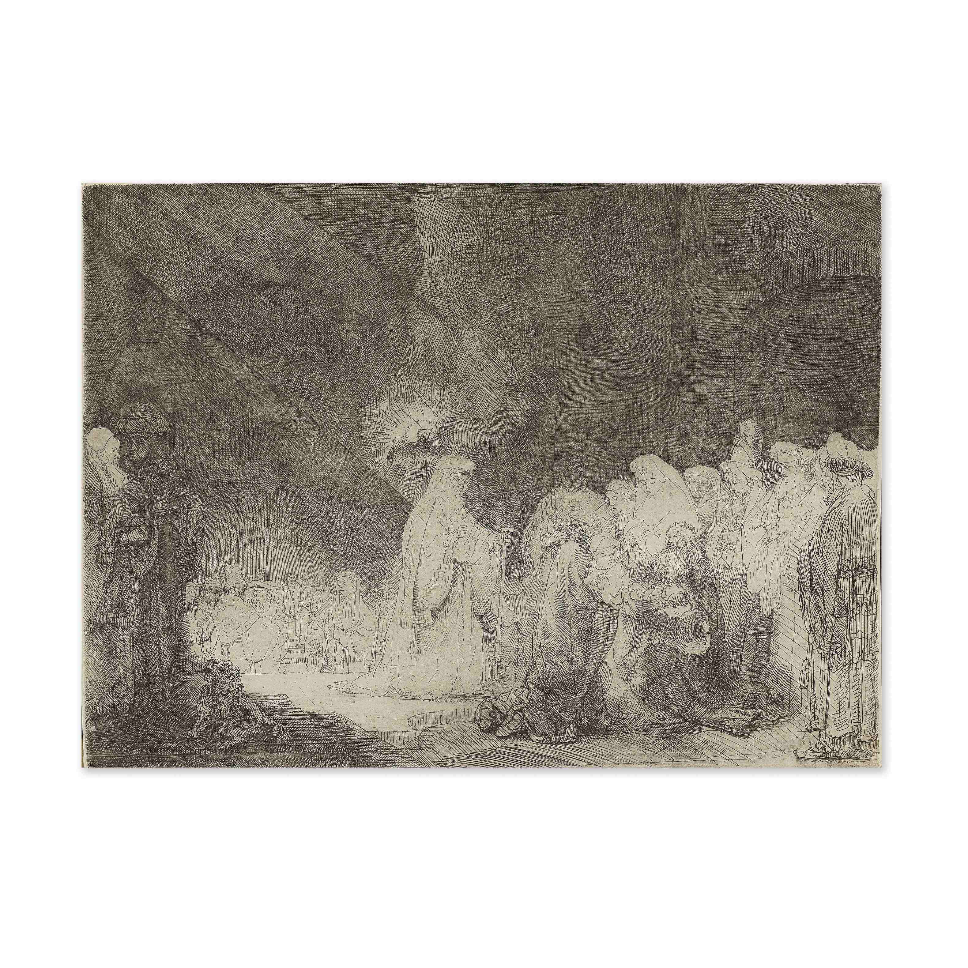 REMBRANDT HARMENSZ VAN RIJN (1606-1669) La Pr&#233;sentation au Temple, oblongue circa 1639 (B49...