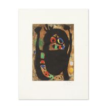 JOAN MIR&#211; (1893-1983) La femme aux bijoux, 1968 (Dupin, 452)Eau-forte, aquatinte et carbor...