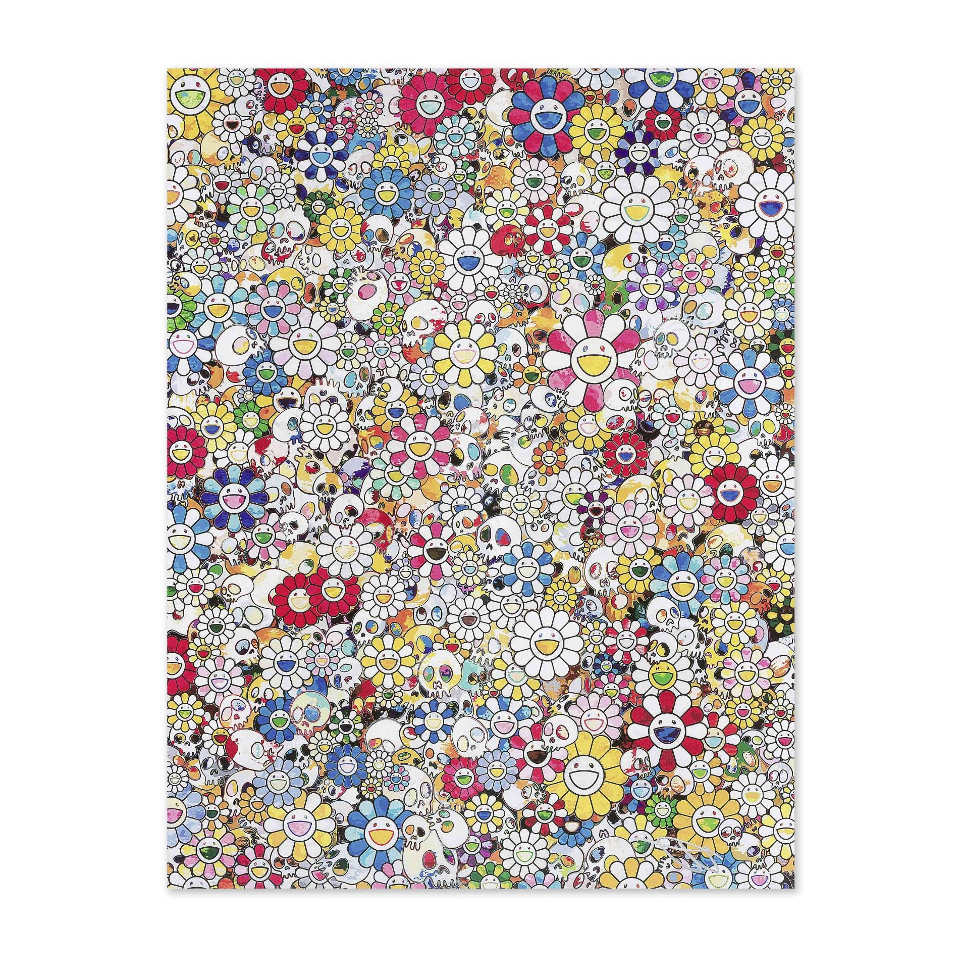 TAKASHI MURAKAMI (NE EN 1962) Skull Flowers Multicolor, 2013 Offset lithographie en couleursSign...