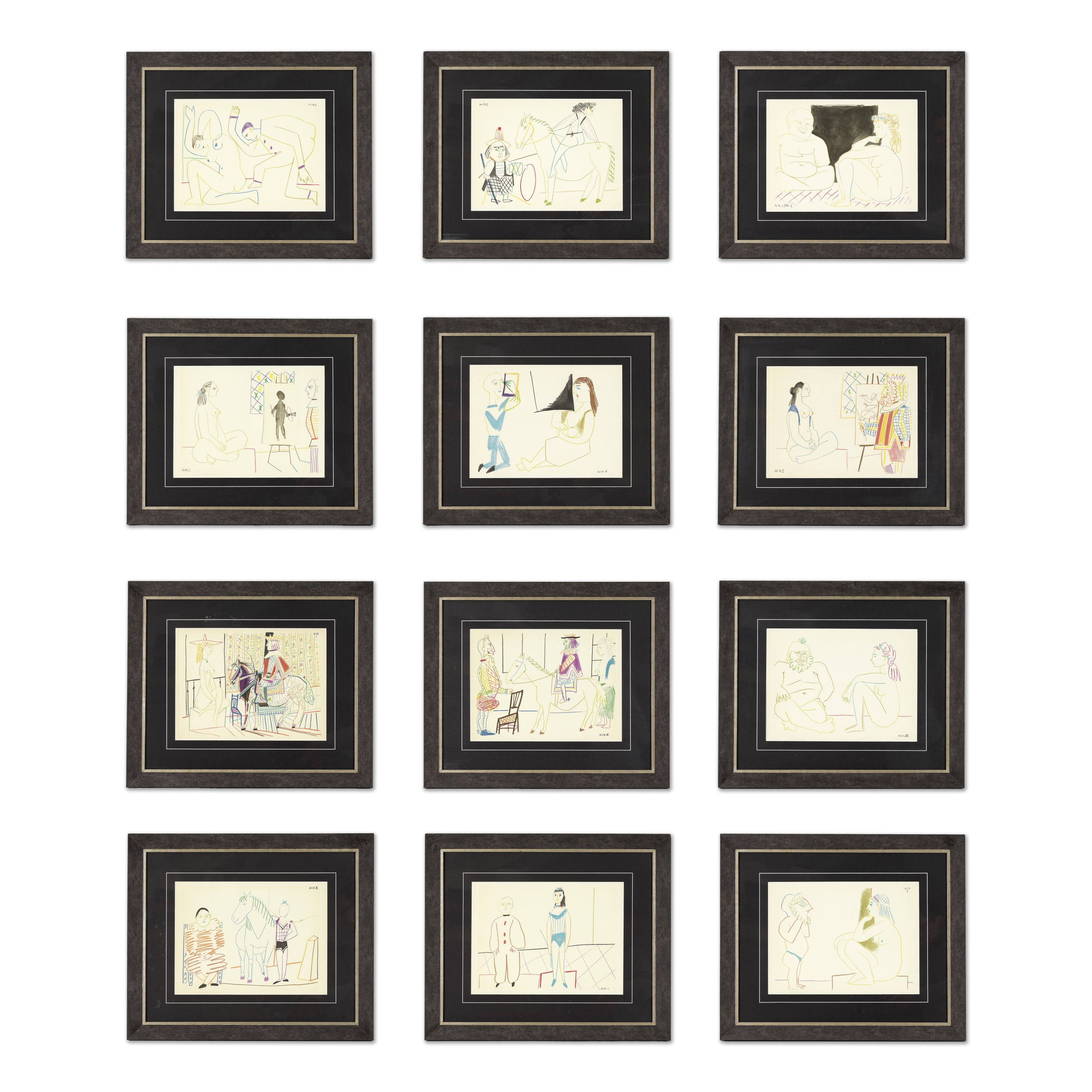 PABLO PICASSO (1881-1973) Suite de 180 Dessins de Picasso portfolio (Verve No. 29-30), 1954 Ense...