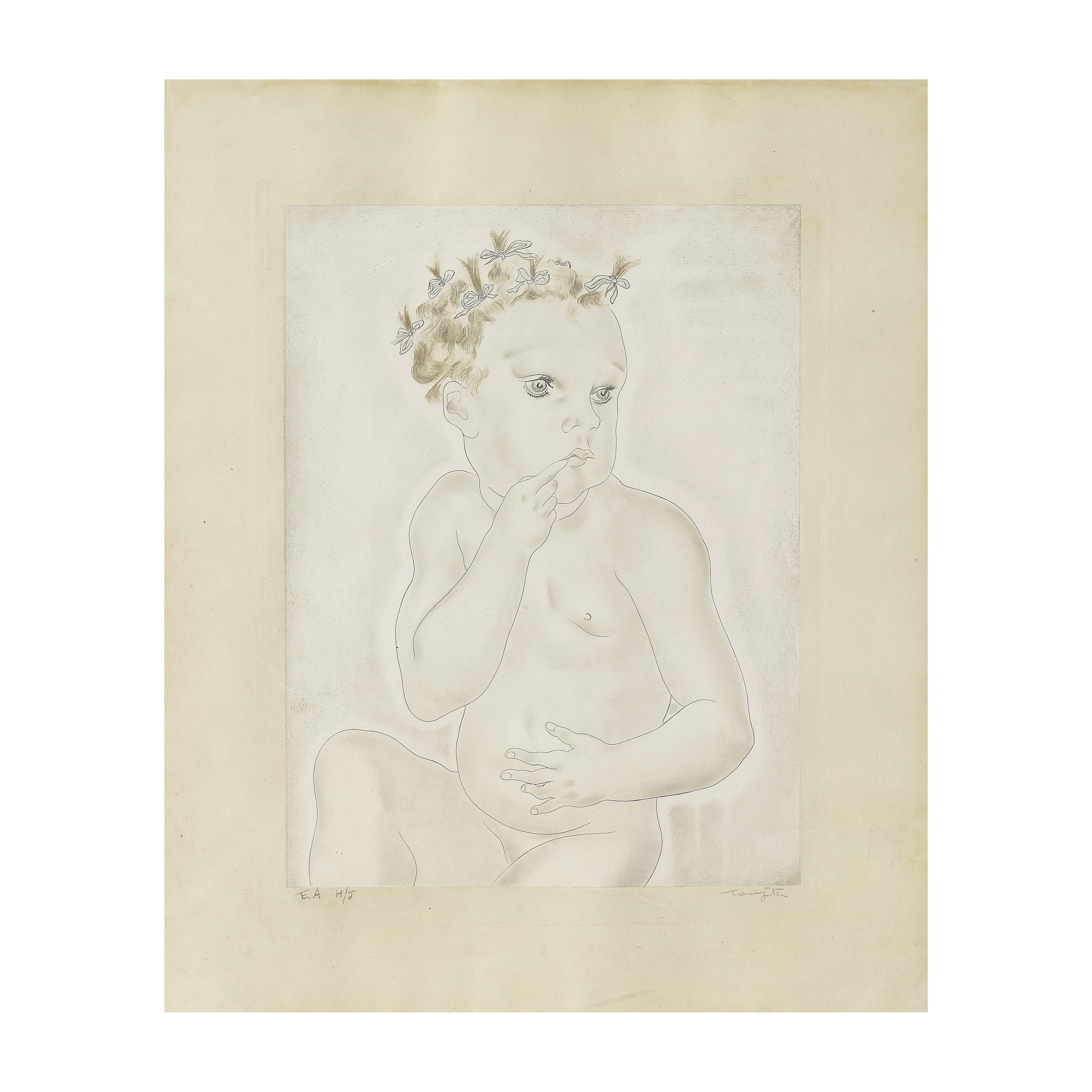 L&#201;ONARD TSUGUHARU FOUJITA (1886-1968) Jeune enfant, 1929 (Buisson, 29.201)Issue de l'album...