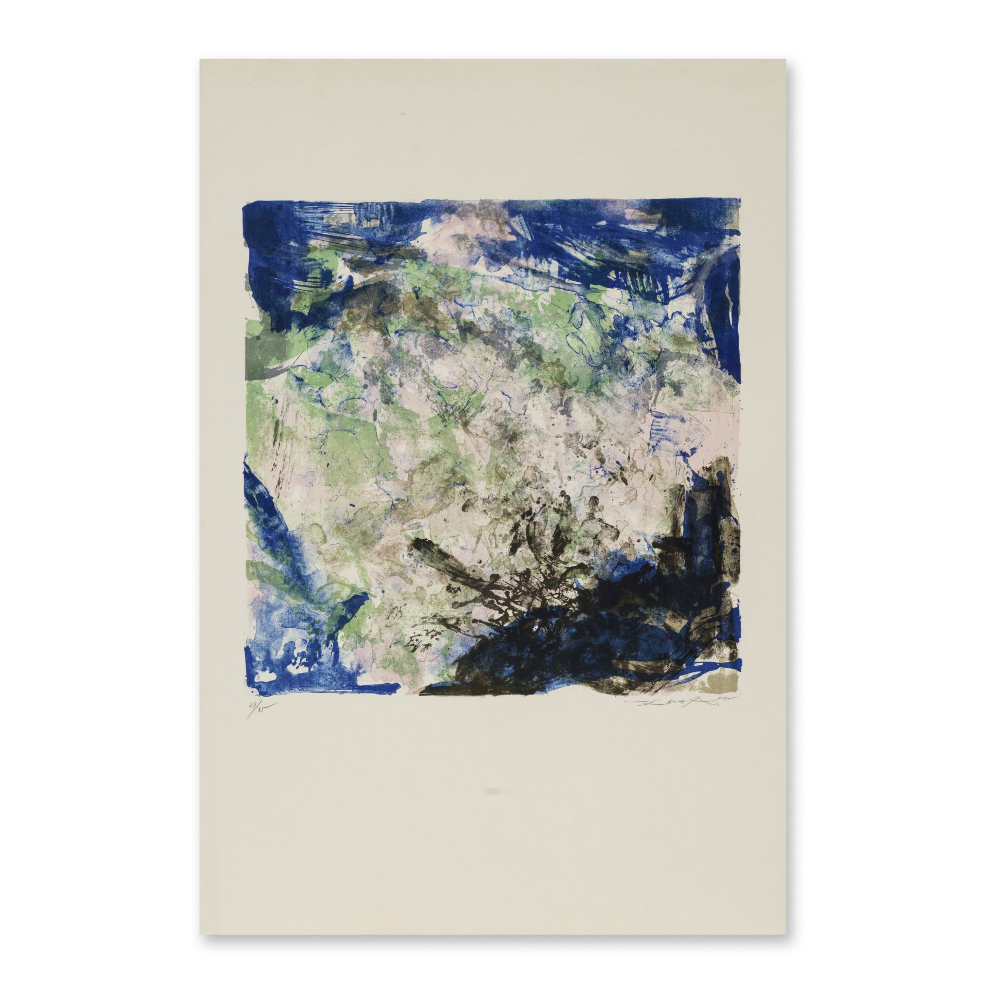 ZAO WOU KI (1920-2013) Sans titre, 1975 (Agerup, 266)Lithographie en 6 couleurs sur v&#233;lin d...