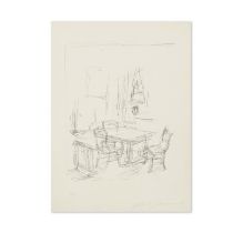 ALBERTO GIACOMETTI (1901-1966) Int&#233;rieur, 1965 (Lust, 52)Lithographie en noir sur v&#233;li...