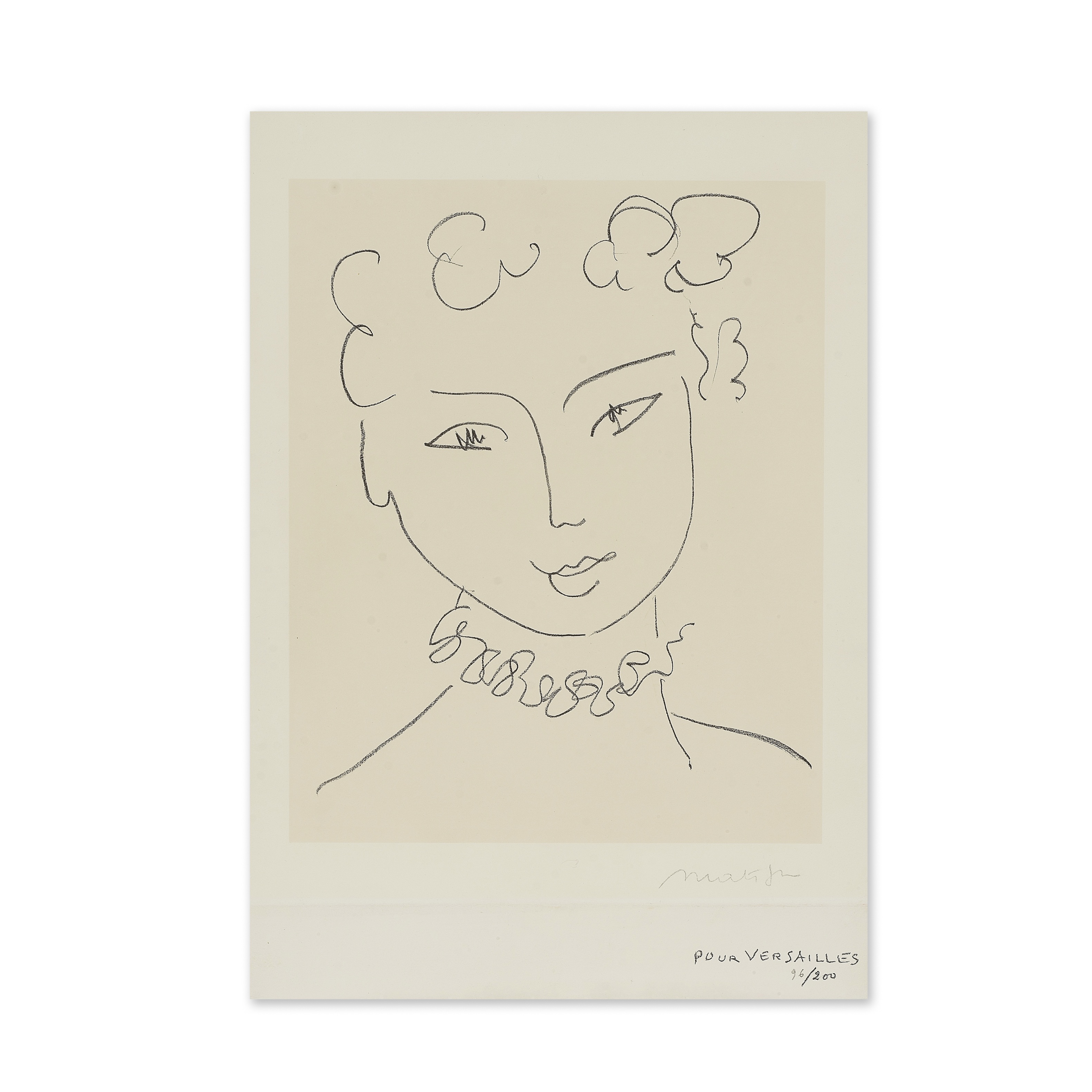 HENRI MATISSE (1869-1954) La Pompadour, 1951 (Duthuit, 665)Lithographie en noir sur Chine appliq...