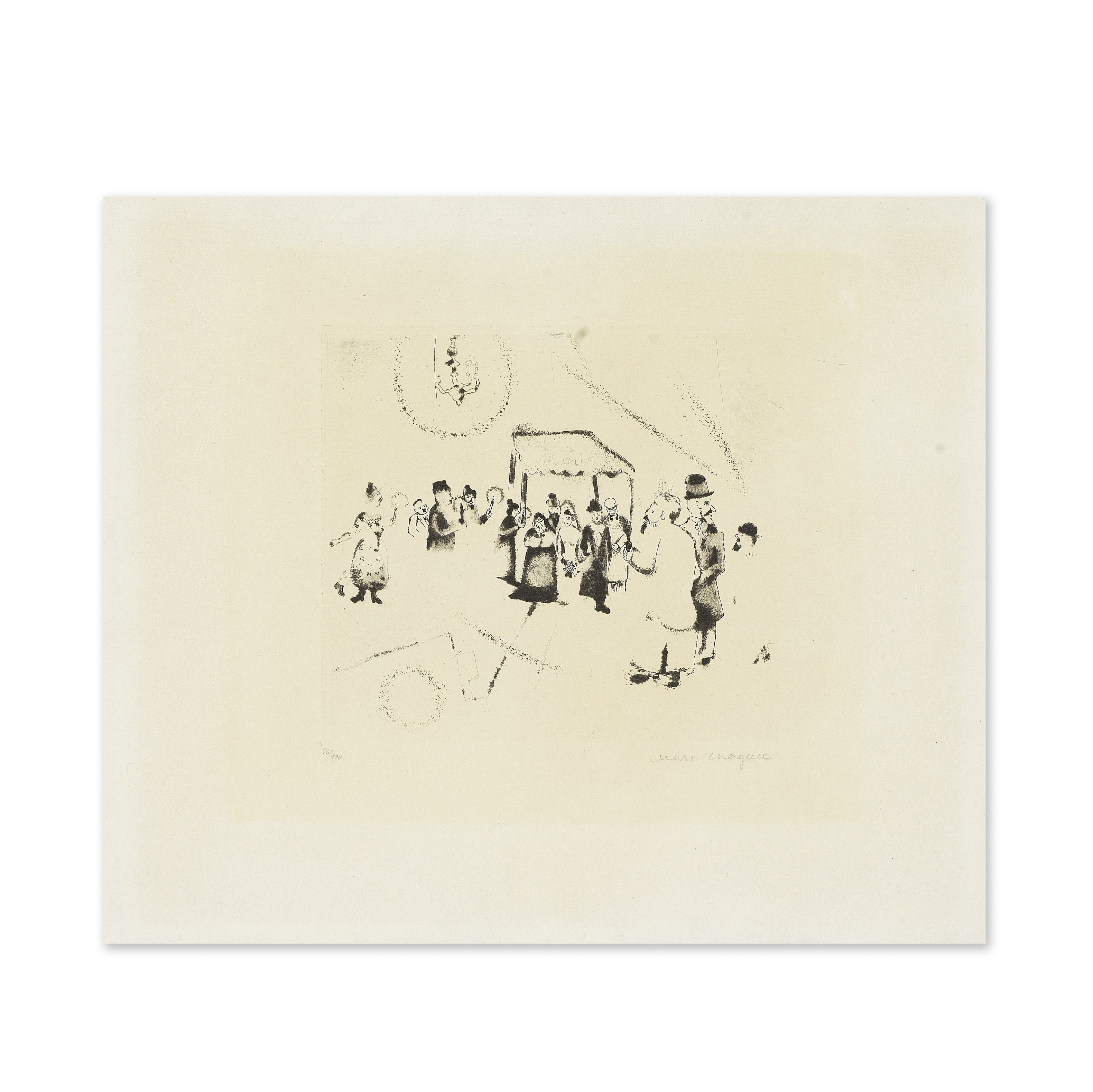 MARC CHAGALL (1887-1985) Le Mariage, 1922 (Kornfeld, 16; Cramer, 2)Planche 16 de la suite 'Mein ...