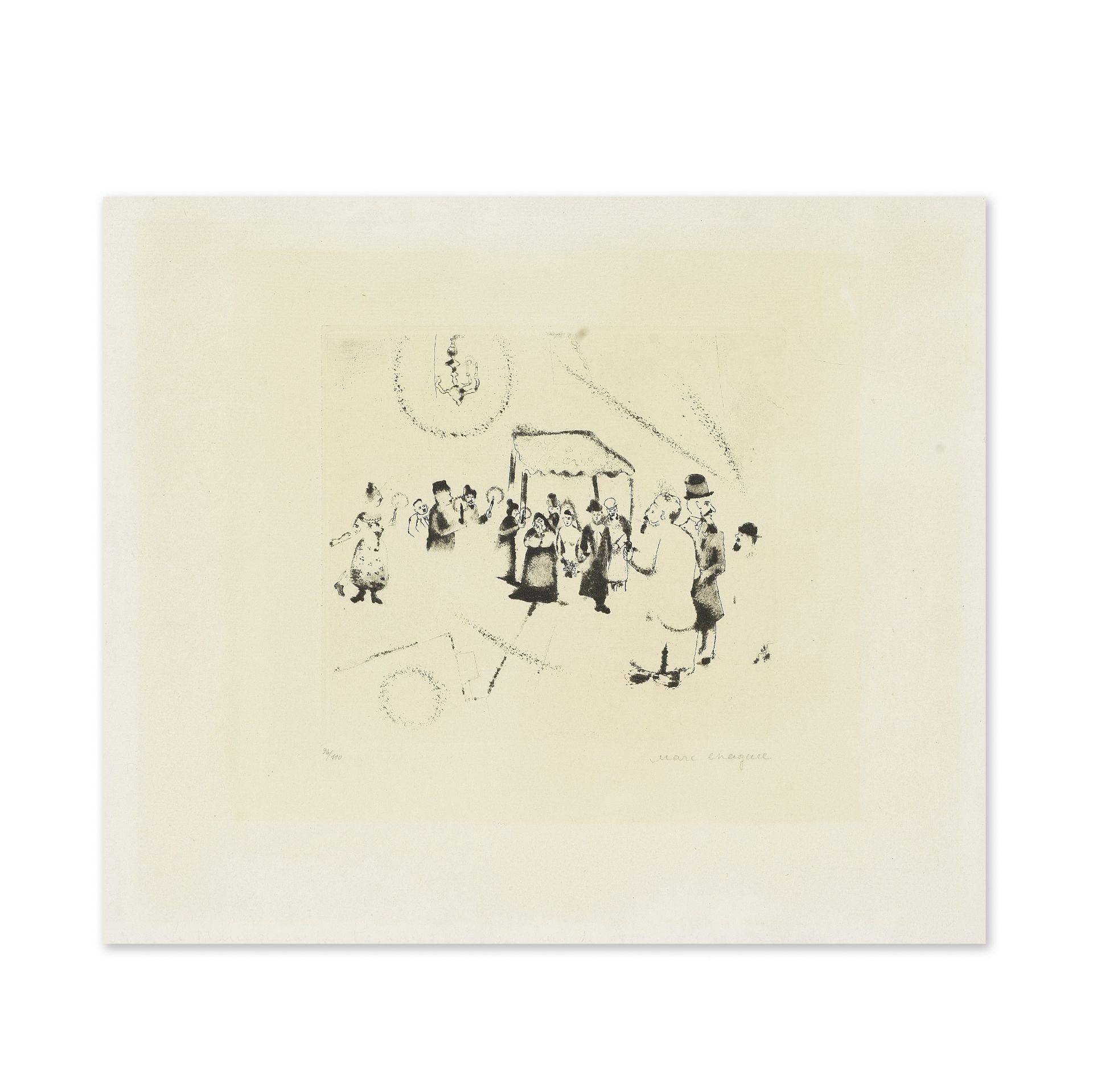 MARC CHAGALL (1887-1985) Le Mariage, 1922 (Kornfeld, 16; Cramer, 2)Planche 16 de la suite 'Mein ...