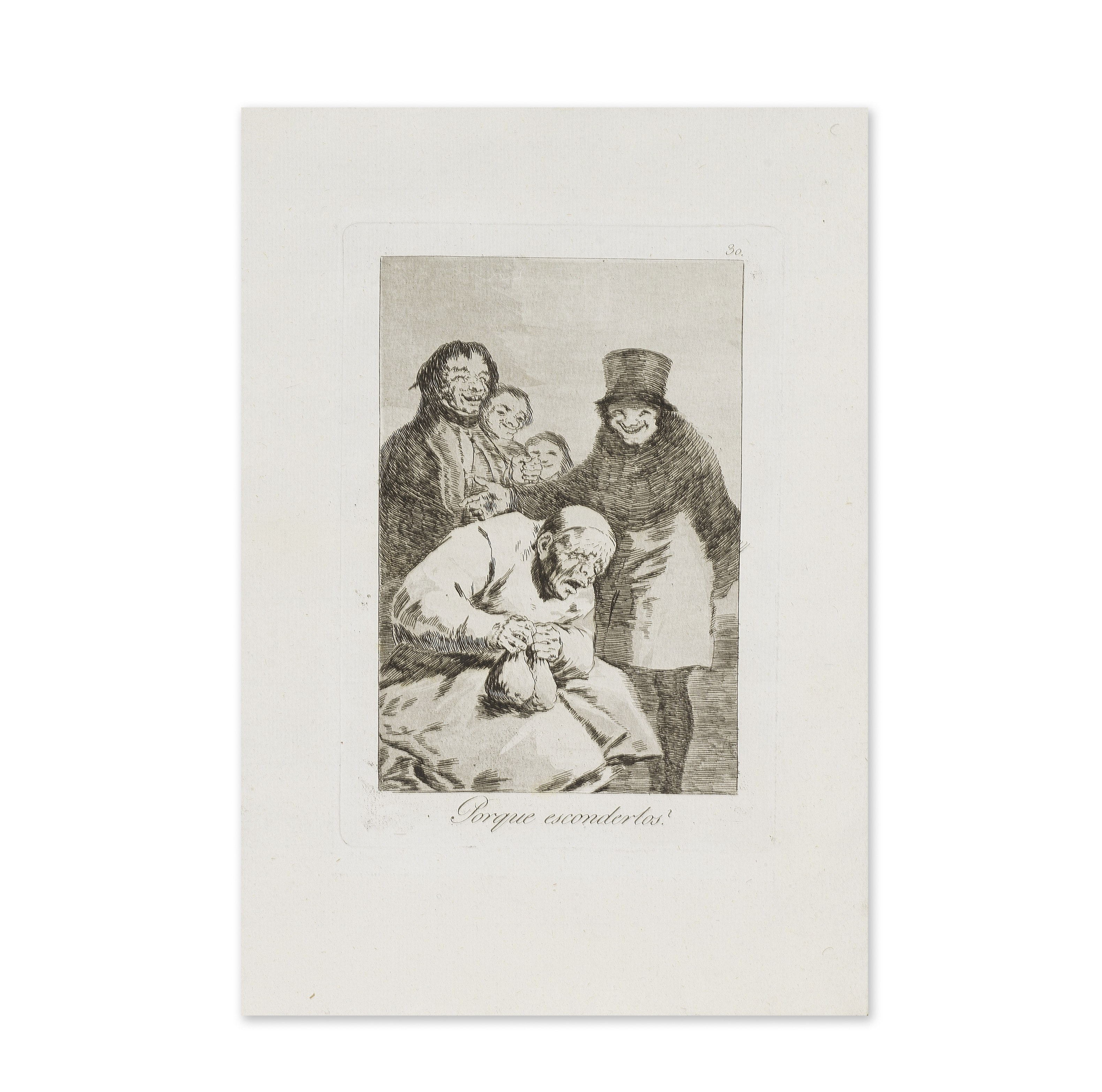 FRANCISCO DE GOYA Y LUCIENTES (1746-1828) Porque Esconderlos, planche 30 de Los Caprichos, 1799 ...