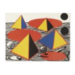 ALEXANDER CALDER (1898-1976) Pyramids and Fish,1970 Lithographie en couleurs sur v&#233;lin Sign...