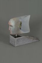 BERTIL VALLIEN (1938) & KOSTA BODA Sculpture Mini Janus Head IIPi&#232;ce unique2008Grav&#233;e ...