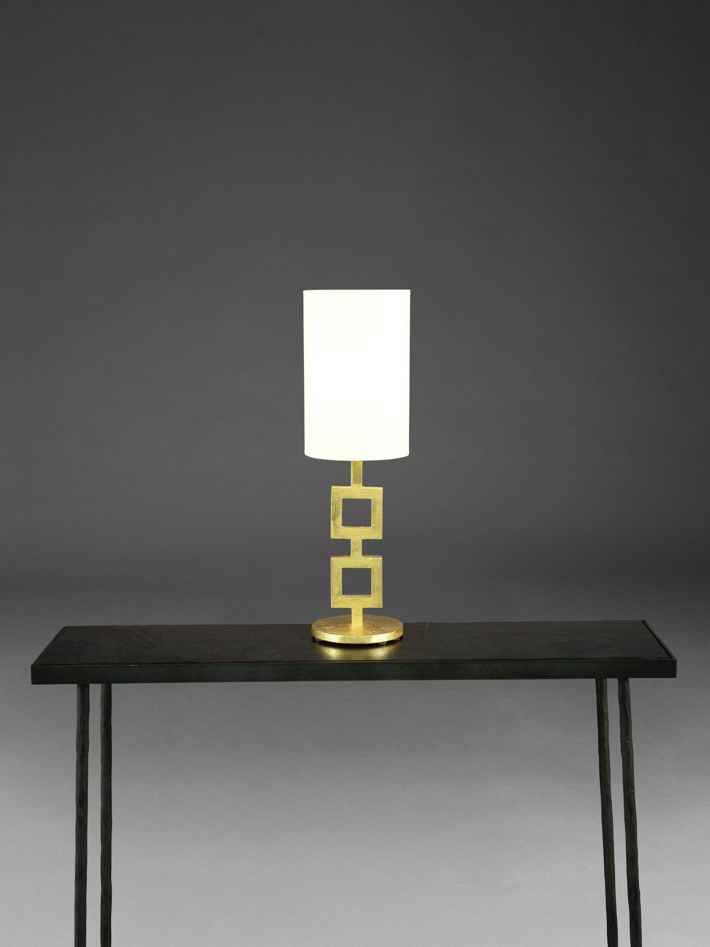 ELISABETH GAROUSTE (1946) Lampe de table Double Carr&#233;Cr&#233;ation en 2011Edition Galerie ...