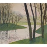 L&#201;ON SPILLIAERT (1881-1946) Arbres autour du lac du parc Marie-Henriette, Ostende