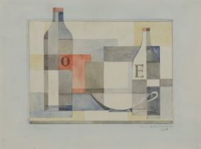 MARCEL-LOUIS BAUGNIET (1896-1995) Nature morte cubiste aux lettres O & E