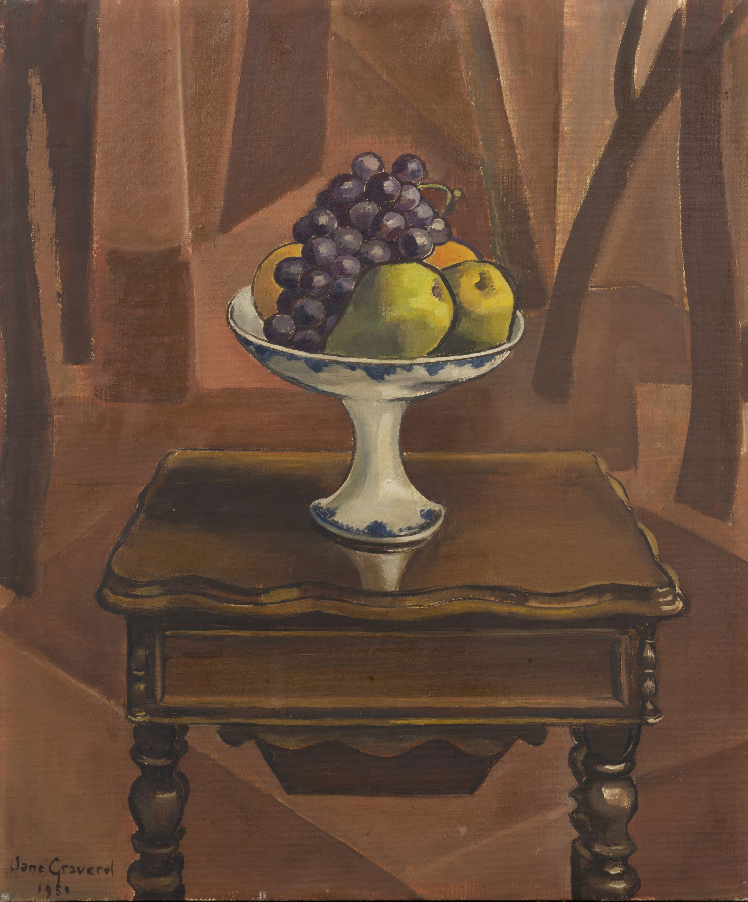 JANE GRAVEROL (1905-1984) Sans titre (Nature morte dans un d&#233;cor de for&#234;t)